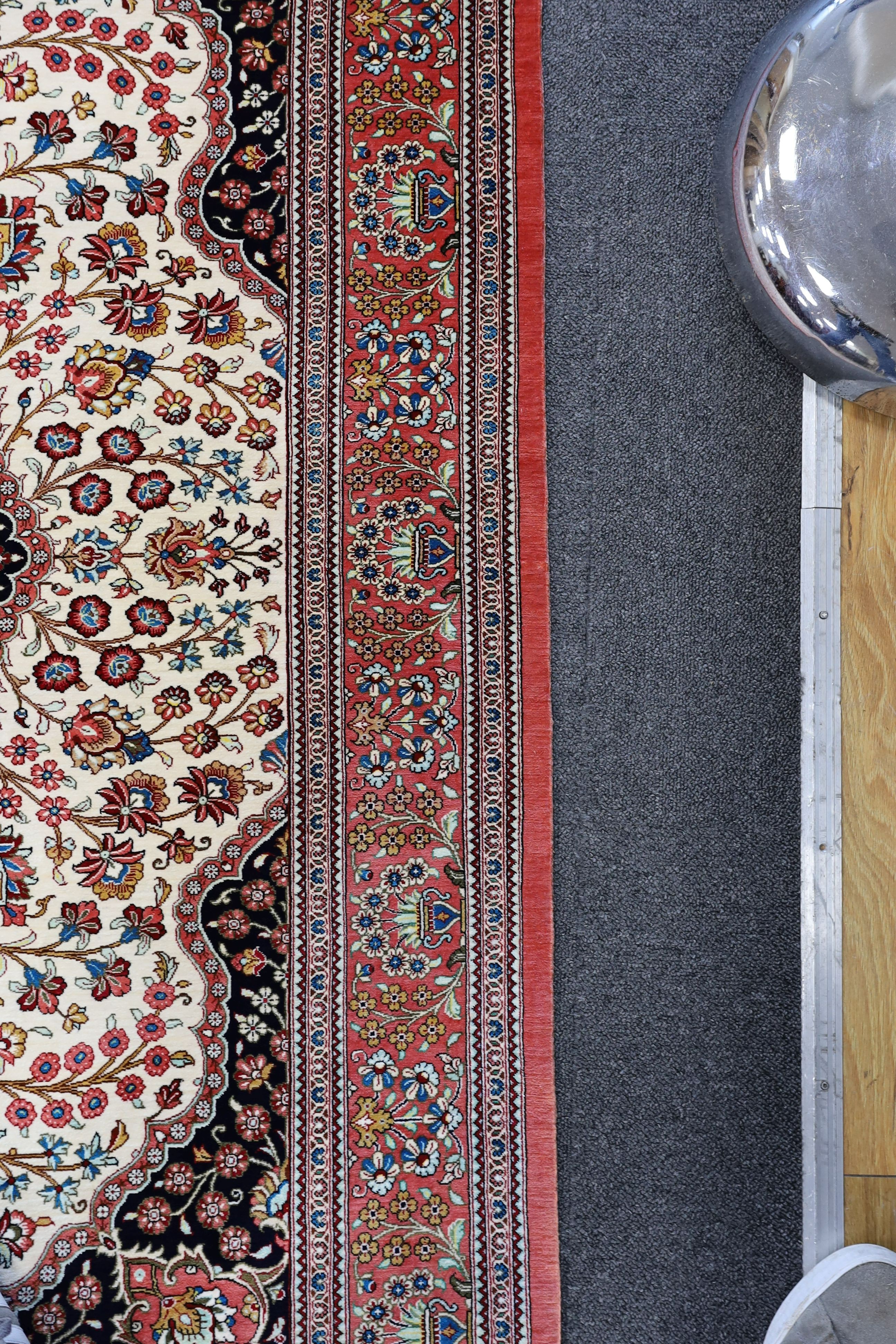 Two North West Persian part silk rugs, larger 150 x 103cm